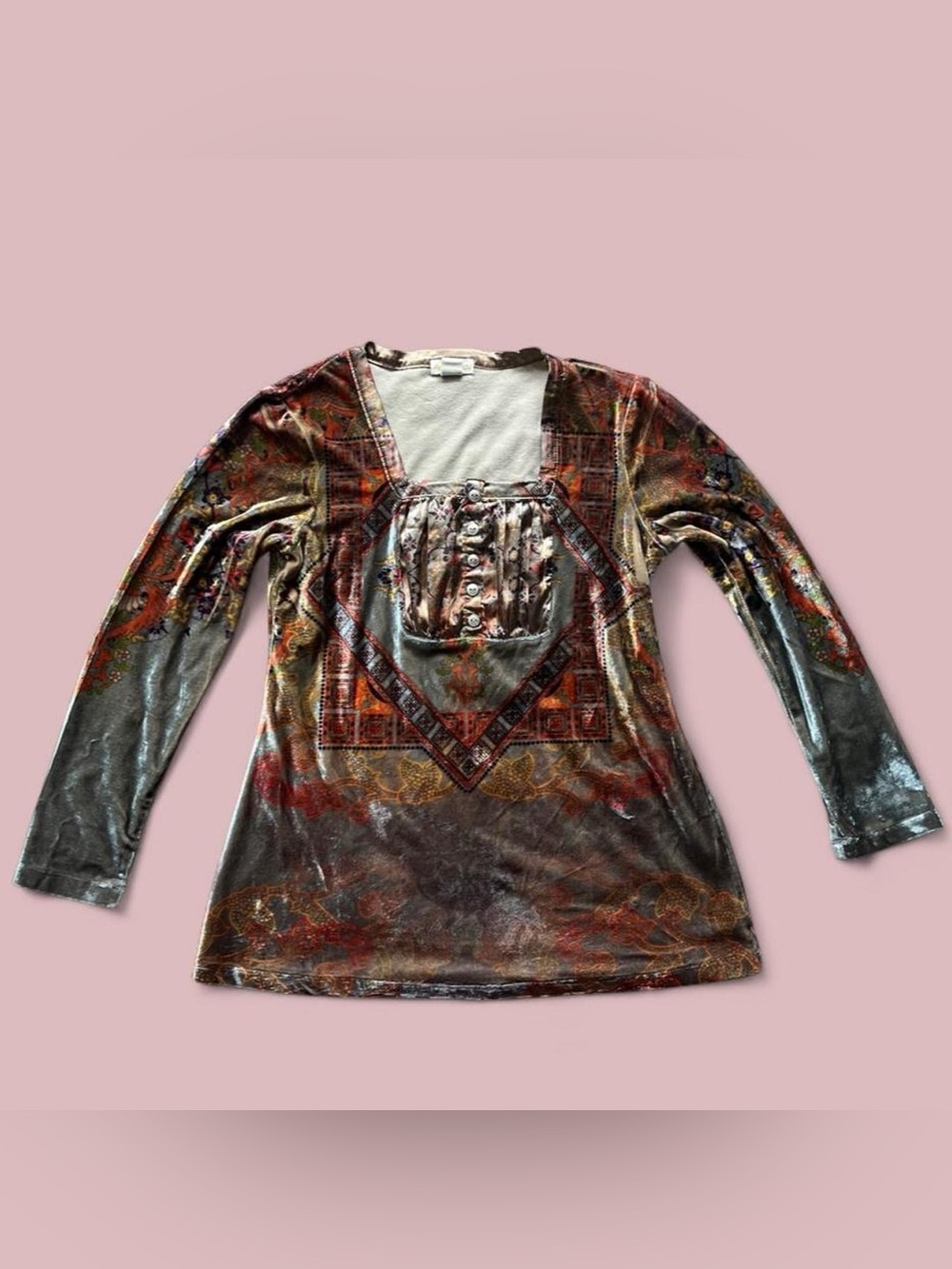 Y2K Vintage Whimsigoth Witchy Renaissance Revival Velour Top Nextstop, petite M